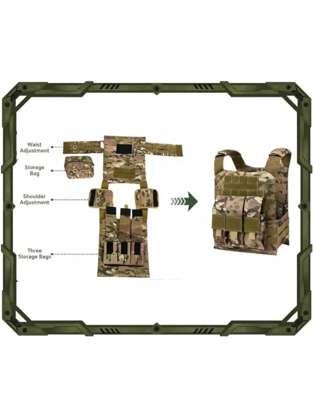 Boys Army Costume - Kids Camo Military Outfit for Halloween & Cosplay Fun